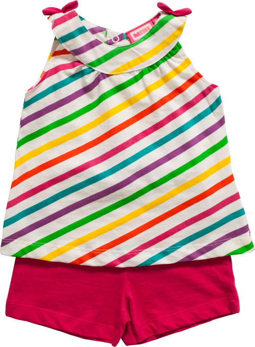 Max Collection, Top och shorts, Randig/Cerise